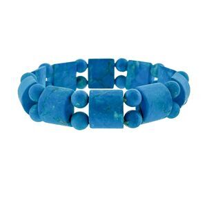Artisan 13mm Reconstituted Turquoise Beaded Stretch Bracelet 6.25"